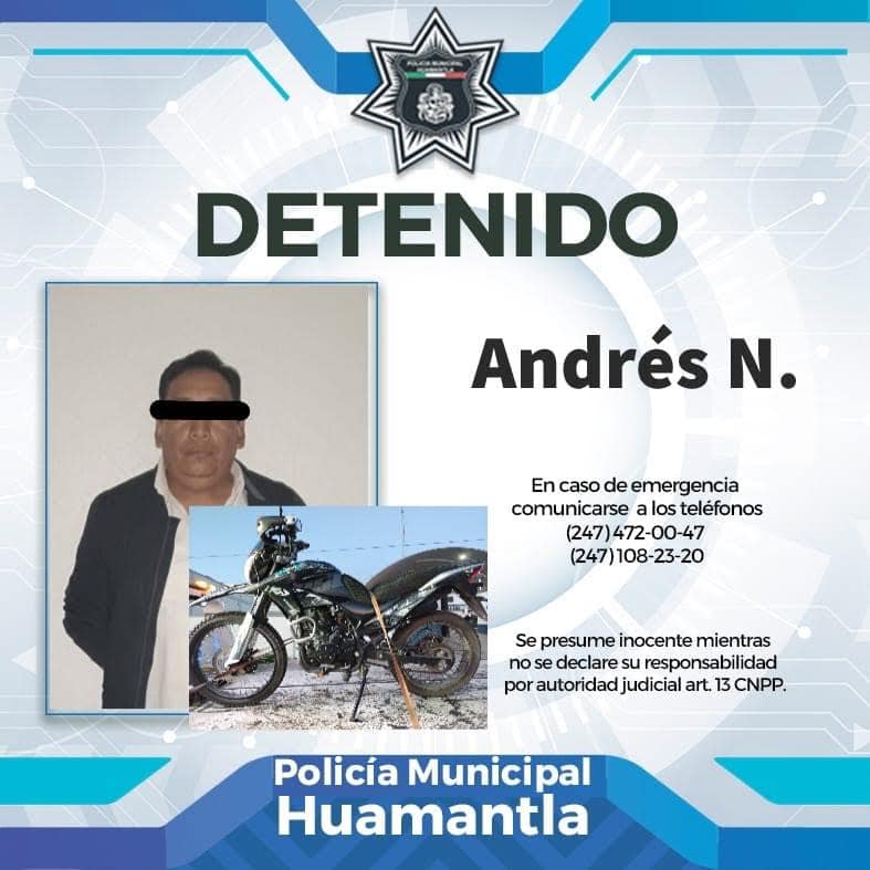 SEGURIDAD PÚBLICA RECUPERA MOTOCICLETA CON REPORTE DE ROBO